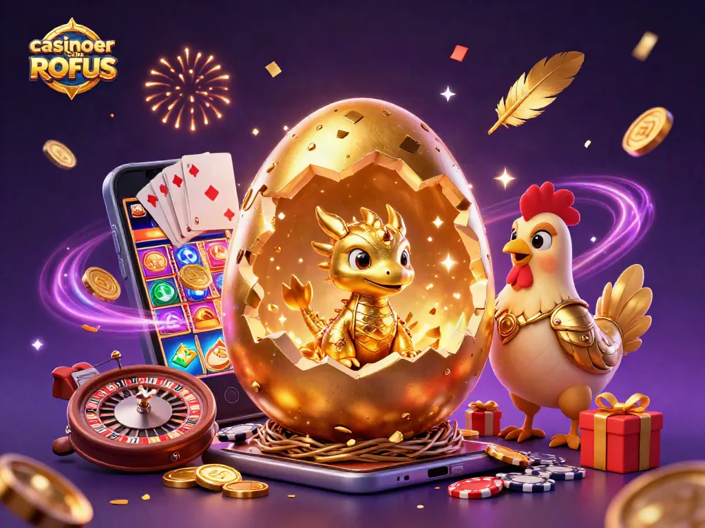 Spin the reels at casinoer uden ROFUS with a 3D dragon and golden chips in a vibrant scene.