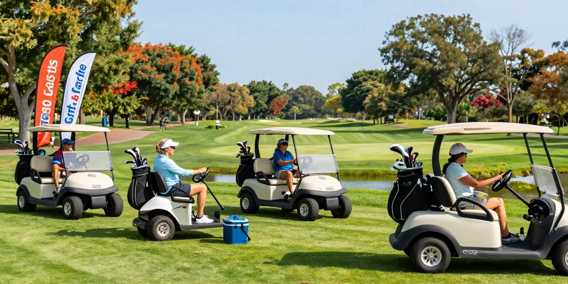 Explore various EZGO golf carts for sale, perfect for enjoying a day on the green with family and friends.