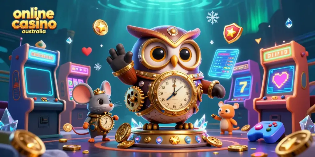 Enjoy thrilling gameplay at online casino australia with steampunk-themed characters and vibrant game elements.