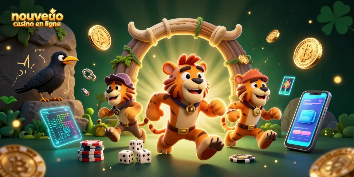 Découvrez le nouveau casino en ligne avec une illustration captivante d'un duo préhistorique et leurs jeux.