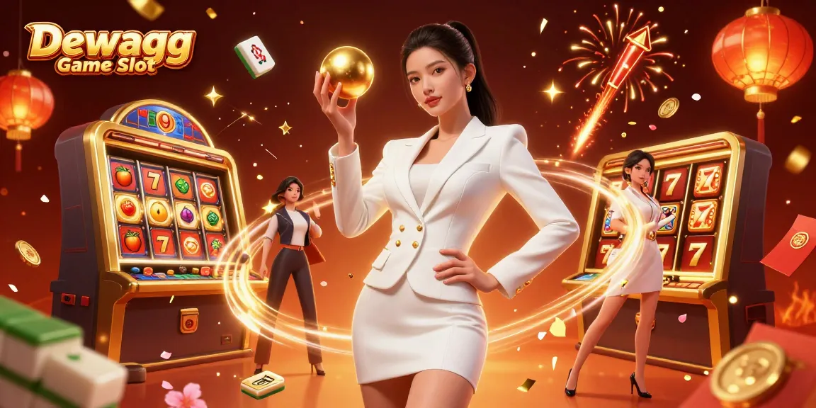 Experience thrilling gameplay with Dewagg Game Slot and stunning casino elements in this vibrant illustration.