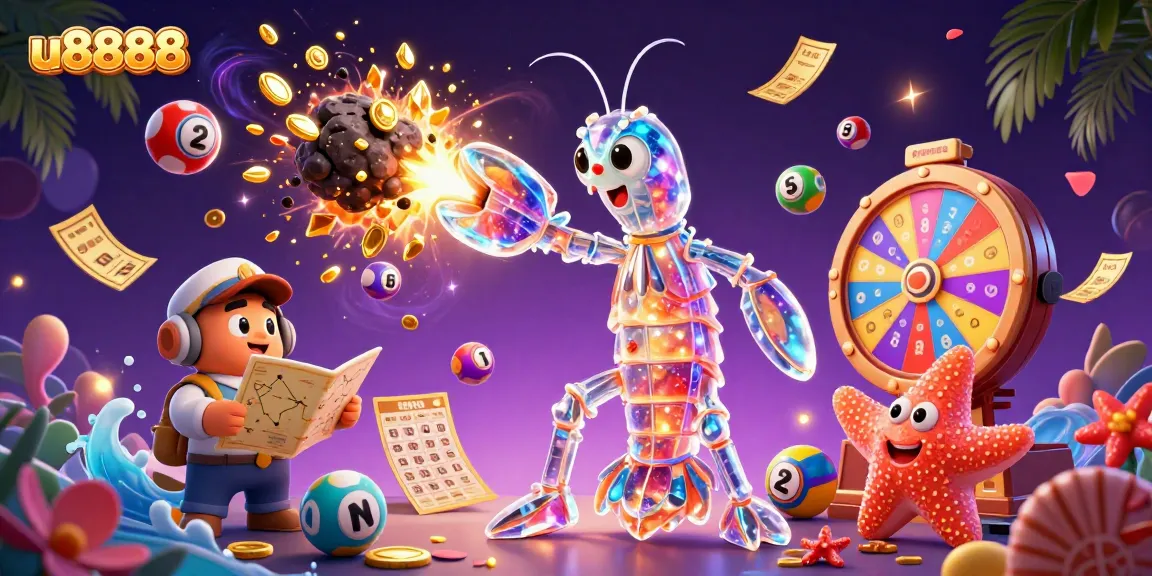 Experience the vibrant excitement of u8888 with animated lottery elements and 3D characters!