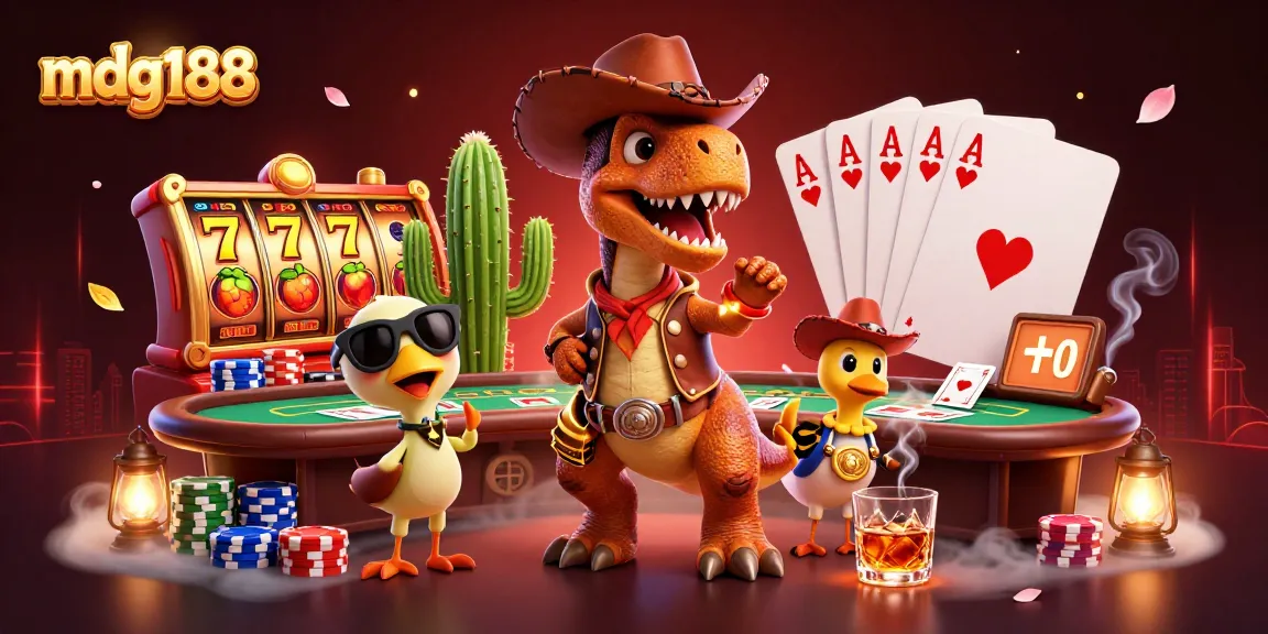 Engage with mdg188's vibrant slot games featuring animated characters and rich casino elements.