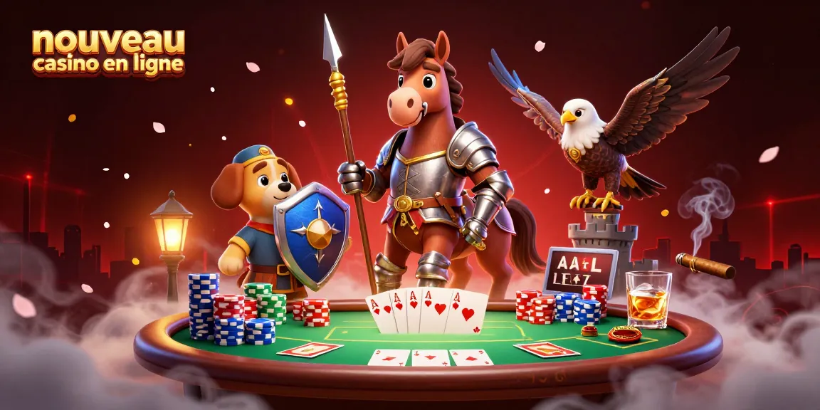Illustration représentant un chevalier médiéval et un chiot en plein jeu au nouveau casino en ligne