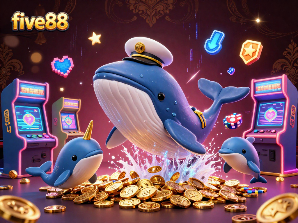Experience excitement at five88 with a vibrant underwater casino scene full of animated characters and playful elements.