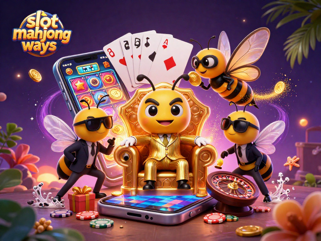 Experience slot mahjong ways with vibrant 3D characters in a dynamic casino-themed scene.