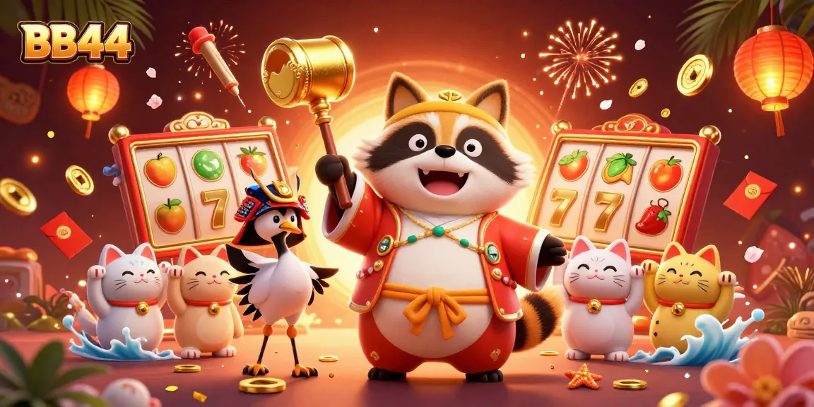 Join the exciting gaming journey at BB44 with colorful characters and slot games!