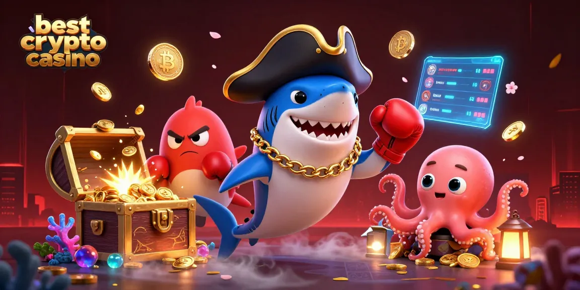 Jouez dans le meilleur casino crypto avec un requin-pirate, un poisson-globe boxeur et un bébé pieuvre !