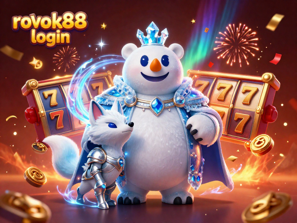 Experience the thrilling rokok88 login with this vibrant 3D casino scene featuring animated characters and dynamic game elements.