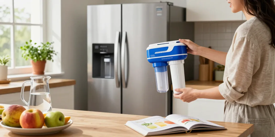 The Maxblue EDR3RXD1 Replacement for 4396841 filter being unboxed in a bright kitchen, highlighting convenience and healthy living.