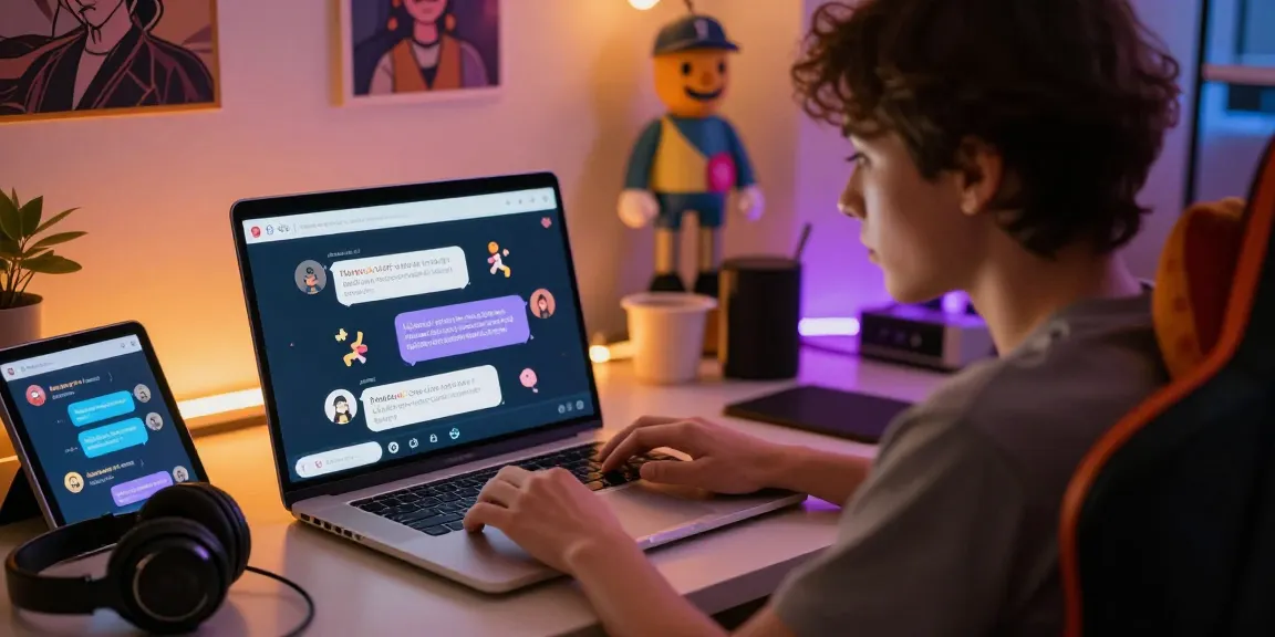 Engaging NSFW AI chat experience on a sleek laptop in an intimate setting.