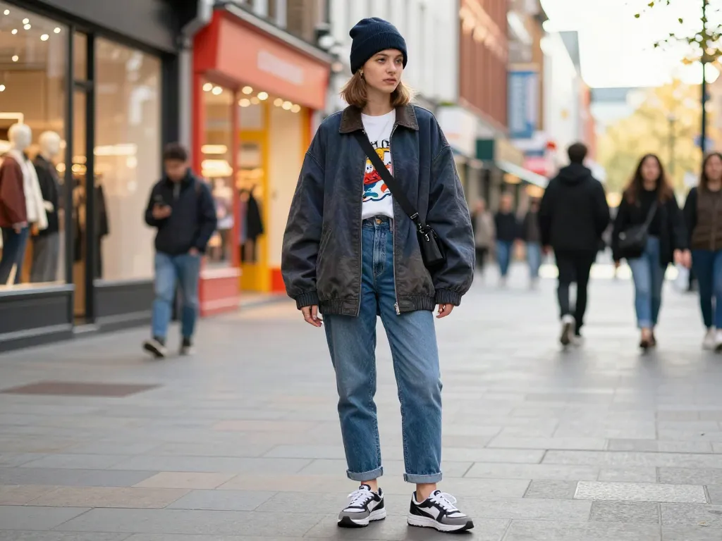 Fashionisk .com street style scene with trendy outfits and urban backdrop