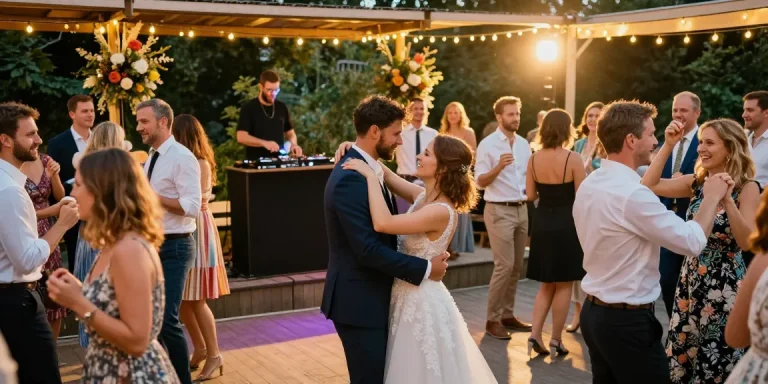 Hochzeit DJ Berlin: Tanzende Gäste unter Lichtern bei der Feier