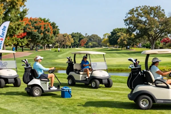 Explore various EZGO golf carts for sale, perfect for enjoying a day on the green with family and friends.